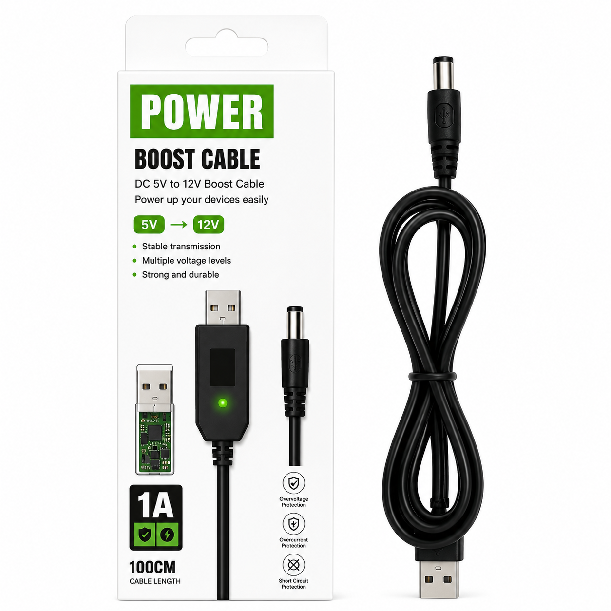 ChatGPT Image Jul 20, 2026, 06_38_52 AM USB Power Boost Cable 5V to 12V Power Adapter Cable - Image 1
